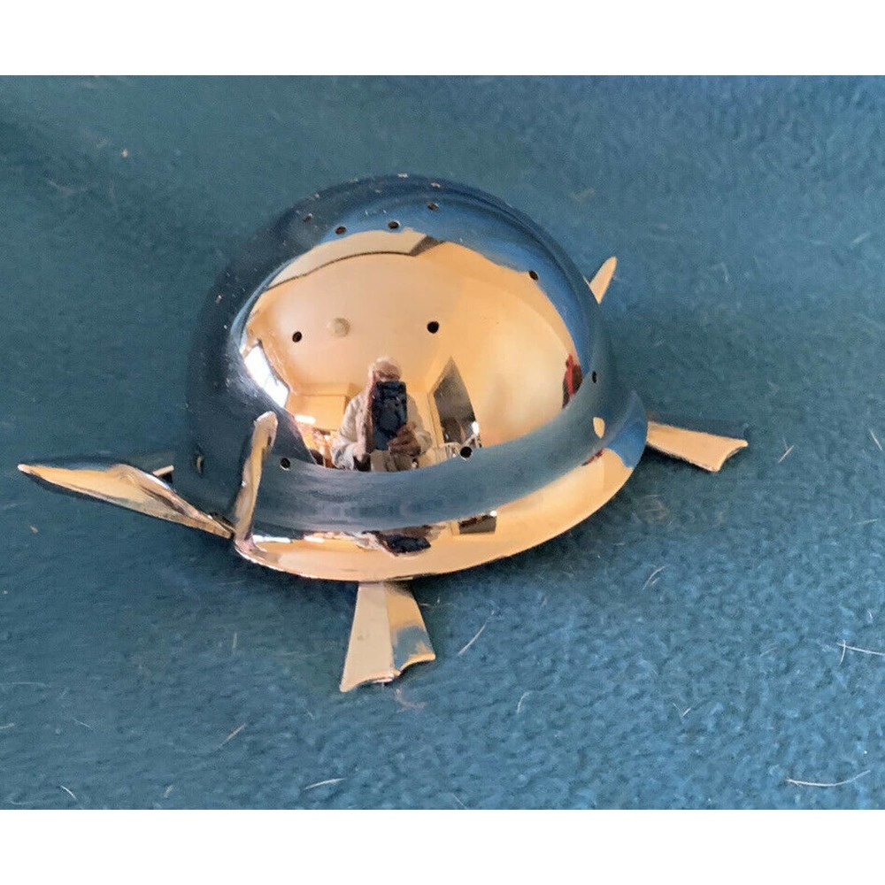 Vintage 1971 Irvinware Chrome Turtle Hors D Oeuvre Toothpick Holder Server #4070